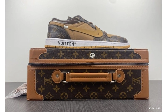 AIR WHITE-LouiV Top -LouiV 1 O-W (WITH CASE) Low JORDAN 0124